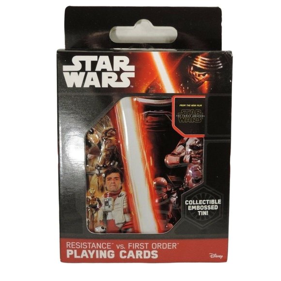 Cartamundi Other - Star Wars The Force Awakens Resistance vs First Order Playing Cards Tin Disney